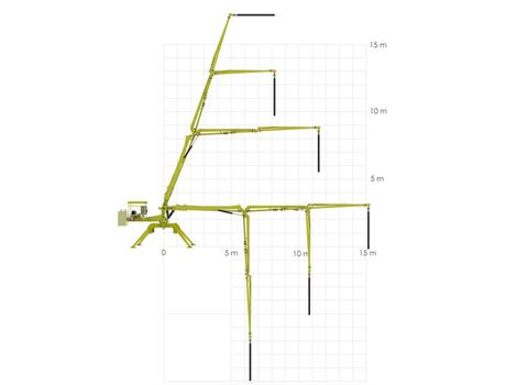 Бетонораздаточная стрела Atabey B 15 - рабочая схема