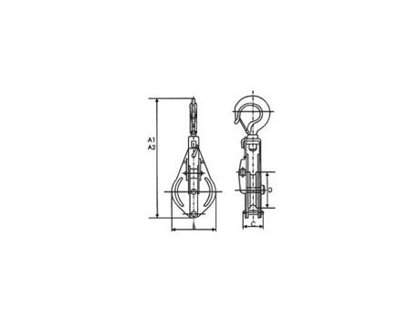Блок монтажный с крюком S`250x1, г/п 5т