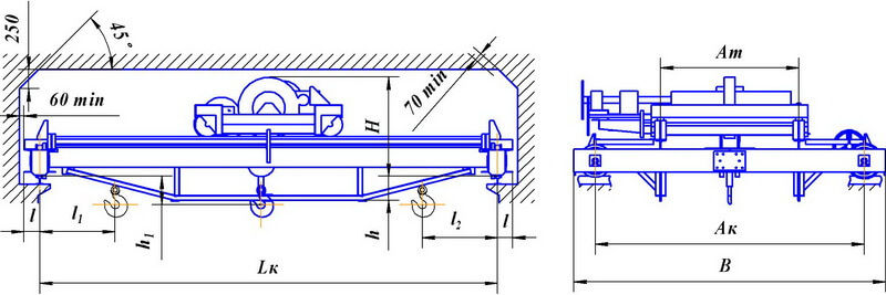 Схема мостовой кран 10 тонн